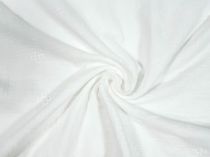 Textillux.sk - produkt Mušelín / gázovina s vyšívanými kvietkami 150 cm - 1- mušelín s vyšívanými kvietkami, biely