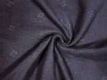 Textillux.sk - produkt Mušelín / gázovina s vyšívanými kvietkami 150 cm - 3- mušelín s vyšívanými kvietkami, čierna