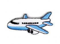 Textillux.sk - produkt Nažehlovačka dopravné prostriedky - 2 modrá svetlá lietadlo