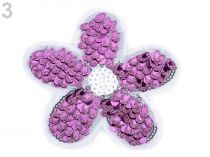 Textillux.sk - produkt Nažehlovačka kvet s flitrami - 3 fialová sv.