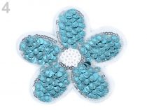 Textillux.sk - produkt Nažehlovačka kvet s flitrami - 4 modrá nezábudková