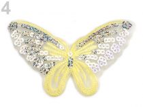 Textillux.sk - produkt Nažehlovačka motýľ s flitrami - 4 bielo žltá