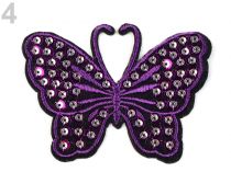 Textillux.sk - produkt Nažehlovačka motýľ s flitrami - 4 fialová
