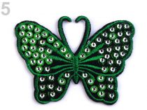 Textillux.sk - produkt Nažehlovačka motýľ s flitrami - 5 zelená irská