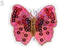 Textillux.sk - produkt Nažehlovačka motýľ s flitrami - 5 ružová svetlá