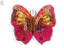 Textillux.sk - produkt Nažehlovačka motýľ s flitrami - 6 pink