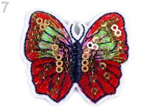 Textillux.sk - produkt Nažehlovačka motýľ s flitrami - 7 červená