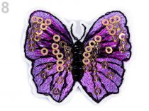 Textillux.sk - produkt Nažehlovačka motýľ s flitrami - 8 fialová