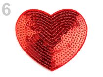 Textillux.sk - produkt Nažehlovačka srdce s flitrami - 6 červená