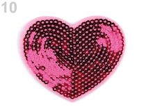 Textillux.sk - produkt Nažehlovačka srdce s flitrami - 10 ružová