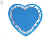 Textillux.sk - produkt Nažehlovačka srdce s flitrami - 8 modrá azuro