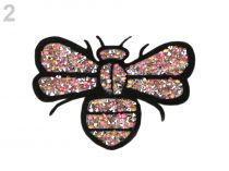 Textillux.sk - produkt Nažehlovačka včela s kamienkami - 2 ružová veľká