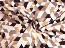 Nepremokavá látka hnedé trojuholníky - plastex, goratex 160 cm