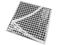 Textillux.sk - produkt Obrus károvaný s čipkou Ø150 cm okrúhly