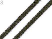 Textillux.sk - produkt Odevná dekoračná šnúra Ø5 - 7 mm - 8 zelená khaki