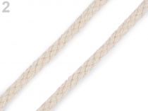 Textillux.sk - produkt Odevná šnúra / bavlnená priadza / knot Ø5 mm splietaná - 2 režná svetlá