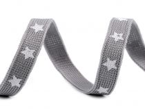 Textillux.sk - produkt Odevná šnúra plochá šírka 10 mm hviezdy - 3 šedá