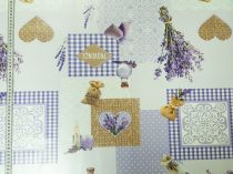 Textillux.sk - produkt Okrúhle PVC obrusy do interiéru a záhrady priemer 140 cm - 250 lavender vintage bodka, fialová