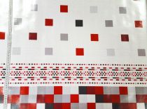 Textillux.sk - produkt Okrúhle PVC obrusy do interiéru a záhrady priemer 140 cm - 264 červeno-šedé káro