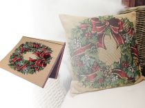 Textillux.sk - produkt Panel na gobelínový vankúš 50x50 cm vianočný veniec