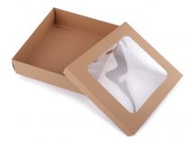 Textillux.sk - produkt Papierová krabica natural s priehľadom - 2 hnedá prírodná