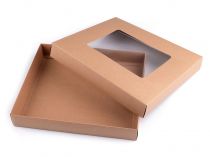 Textillux.sk - produkt Papierová krabica s priehľadom - hnedá prírodná