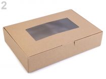Textillux.sk - produkt Papierová krabica s priehľadom 5x16x24 cm - 2 hnedá prírodná