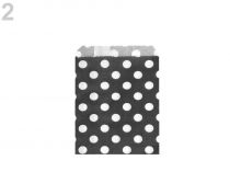Textillux.sk - produkt Papierový sáčok chevron, bodky 10x14 cm - 2 bieločierná bodky