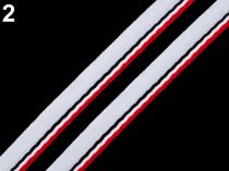 Textillux.sk - produkt Paspulka / kéder trikolóra šírka 9 mm - 2 čierno-bielo-červená
