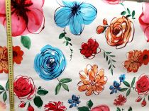Textillux.sk - produkt Okrúhle PVC obrusy do interiéru a záhrady priemer 140 cm - 36 tyrkys-červené kvety