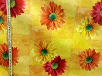 Textillux.sk - produkt Okrúhle PVC obrusy do interiéru a záhrady priemer 140 cm - 46 oranžové kvety