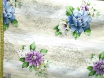 Textillux.sk - produkt Okrúhle PVC obrusy do interiéru a záhrady priemer 140 cm - 2 modrý kvet ornament