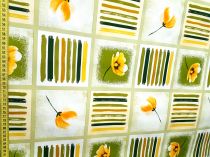 Textillux.sk - produkt Okrúhle PVC obrusy do interiéru a záhrady priemer 140 cm - 20 zelené štvorce s kvetmi
