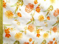 Textillux.sk - produkt Okrúhle PVC obrusy do interiéru a záhrady priemer 140 cm - 22 žlto-oranžové kvety