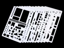 Textillux.sk - produkt Plastová šablona rámčeky, šipky a piktogramy 10x18 cm