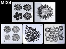 Textillux.sk - produkt Plastová šablona srdce, kvety, nápisy, ornamenty 13x13 cm - mix č. 4
