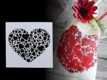 Textillux.sk - produkt Plastová šablona srdce, kvety, nápisy, ornamenty 13x13 cm