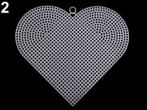 Textillux.sk - produkt Plastová vyšívacia mriežka srdce, štvorec - 2 biela