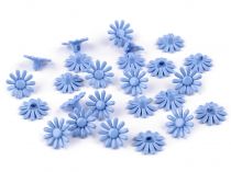 Textillux.sk - produkt Plastové gombíky / korálky kvet Ø15 mm - 5 modrá svetlá