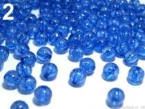 Textillux.sk - produkt Plastové koráliky kraklované Ø8 mm - 2 (13) modrá královská