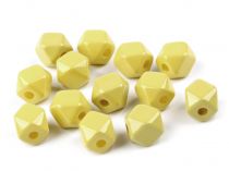 Textillux.sk - produkt Plastové korálky kocka / diamant 12x12 mm - 4 bielo žltá