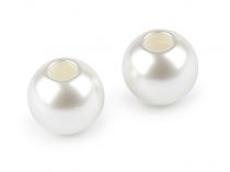 Textillux.sk - produkt Plastové voskové korále Ø30 mm - 1 (F2) biela perleť