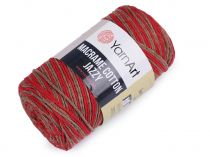 Textillux.sk - produkt Pletacia priadza macramé cotton Jazzy 250 g - 6 (1218) červená hnedá