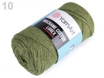 Textillux.sk - produkt Pletacia priadza Macrame Cotton lurex 250 g - 10 (741) zelená olivová zlatá