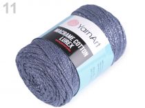 Textillux.sk - produkt Pletacia priadza Macrame Cotton lurex 250 g - 11 (730) modrá jeans strieborná