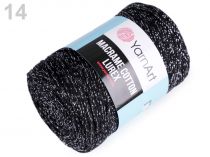 Textillux.sk - produkt Pletacia priadza Macrame Cotton lurex 250 g - 14 (723) čierna strieborná