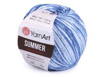 Textillux.sk - produkt Pletacia priadza Summer 100 g, súprava 4 ks - 9 (127) modrá biela
