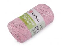 Textillux.sk - produkt Pletacia priadza Twisted Macrame Lurex 250 g - 6 (762) pink strieborná