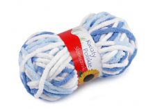 Textillux.sk - produkt Pletacia ženilková priadza 100 g - 7 (184) modrá biela