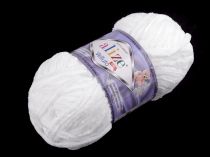 Textillux.sk - produkt Pletacia ženilková priadza Alize Velluto 100 g - 1 (55) biela